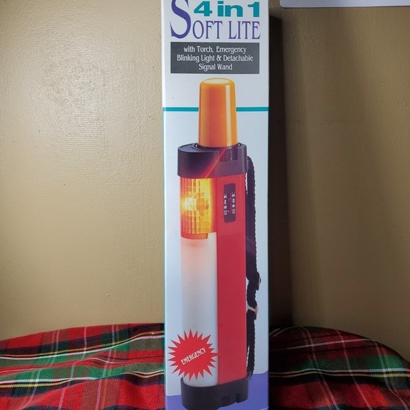 Soft Lite Other - Soft Lite 4 in 1 Emergency Flashlight Signal Wand Red Vintage New Old Stock Road